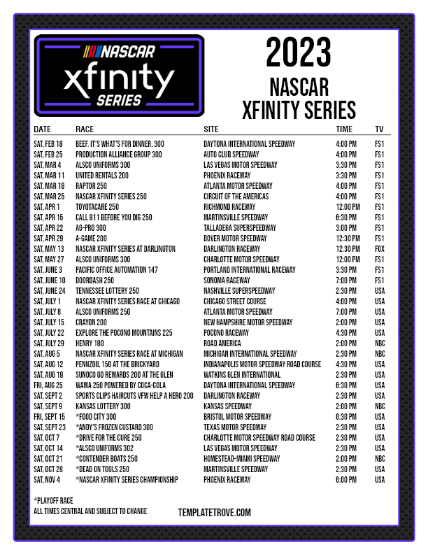 Nascar Television Schedule 2024 eilis diandra