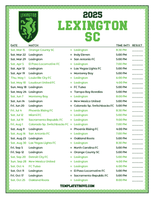   Lexington 2025
 Printable Soccer Schedule - Mountain Times