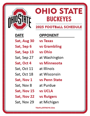2025 College Football Schedules