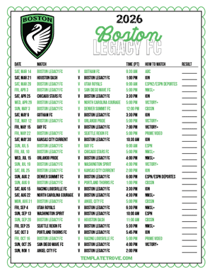 Boston Legacy FC 2026
 Printable Soccer Schedule - Pacific Times