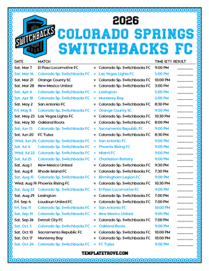 2026 USL Schedules
