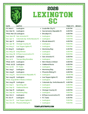   Lexington 2026
 Printable Soccer Schedule - Central Times