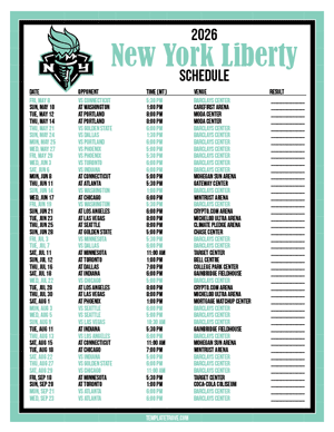 New York Liberty 2026
 Printable Basketball Schedule - Mountain Times
