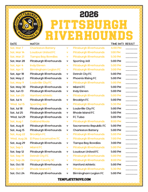   Pittsburgh Riverhounds 2026
 Printable Soccer Schedule - Mountain Times