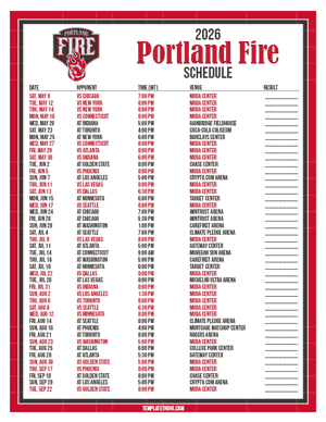 Portland Fire 2026
 Printable Basketball Schedule - Mountain Times