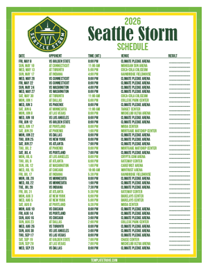 Seattle Storm 2026
 Printable Basketball Schedule - Mountain Times