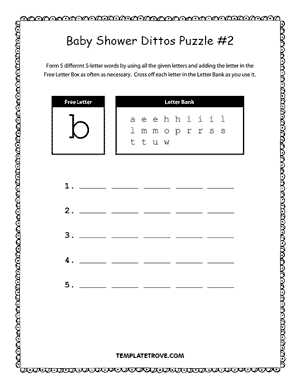 Printable Baby-Shower Dittos Puzzle #2