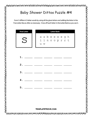 Printable Baby-Shower Dittos Puzzle #4