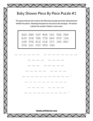 Printable Baby Shower Puzzle Piece-by-Piece #2