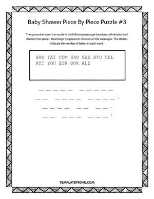 Printable Baby Shower Puzzle Piece-by-Piece #3