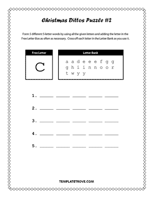 Printable Christmas Dittos Puzzle #2