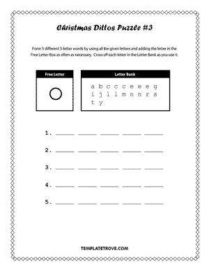 Printable Christmas Dittos Puzzle #3