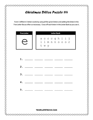 Printable Christmas Dittos Puzzle #4