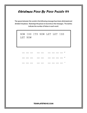 Printable Christmas Puzzle Piece-by-Piece #4