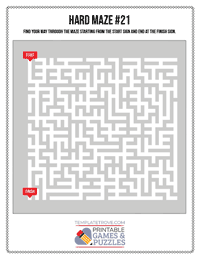 Printable Hard Maze #21