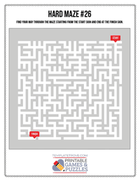 Printable Hard Maze #26