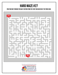 Printable Hard Maze #27