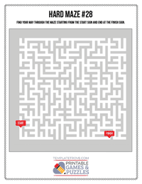 Printable Hard Maze #28