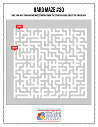 Printable Hard Maze #30