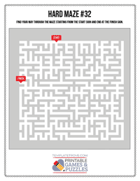 Printable Hard Maze #32