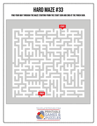 Printable Hard Maze #33