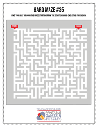 Printable Hard Maze #35