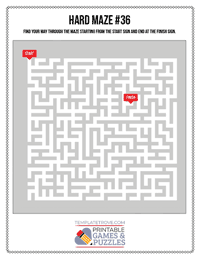 Printable Hard Maze #36