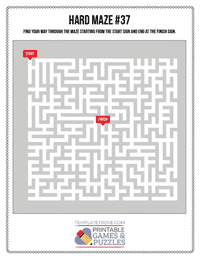 Printable Hard Maze #37