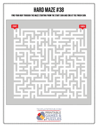 Printable Hard Maze #38