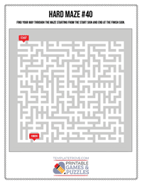Printable Hard Maze #40