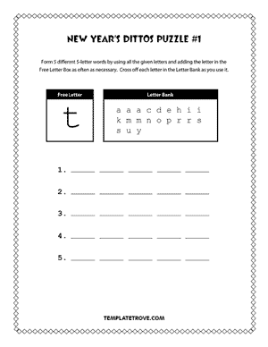 Printable Christmas Dittos Puzzle #1