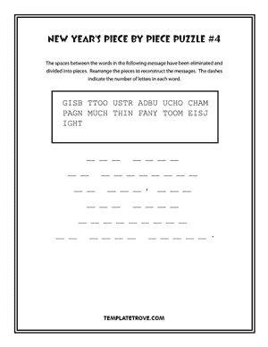 Printable New Year's Puzzle Piece-by-Piece #4