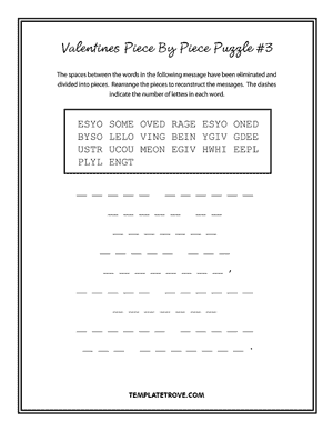 Printable Valentines Puzzle Piece-by-Piece #3