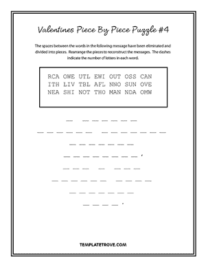 Printable Valentines Puzzle Piece-by-Piece #4