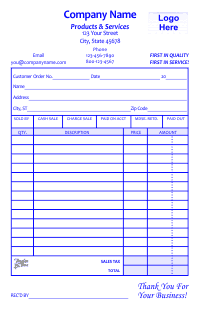 Receipt Template 1 - Blue