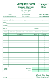Receipt Template 1 - Green