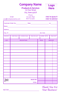 Receipt Template 1 - Purple