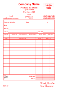 Receipt Template 1 - Red
