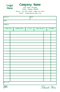 Receipt Template 2 - Green