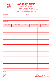 Receipt Template 1 - Red