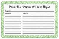 Recipe Card Template 1 - Green