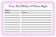 Recipe Card Template 1 - Pink
