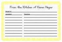 Recipe Card Template 1 - Yellow