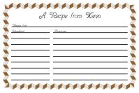 Recipe Card Template 2 - Brown