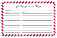 Recipe Card Template 2 - Maroon