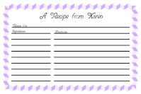 Recipe Card Template 2 - Purple