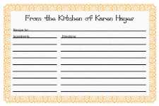 Recipe Card Templates