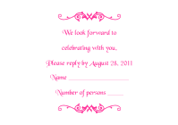 Response Card Template 2 - Hot Pink