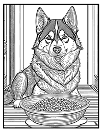Siberian Husky Coloring Pages for Adults and Teens