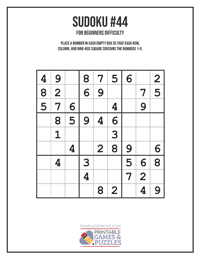 Sudoku for Beginners #44